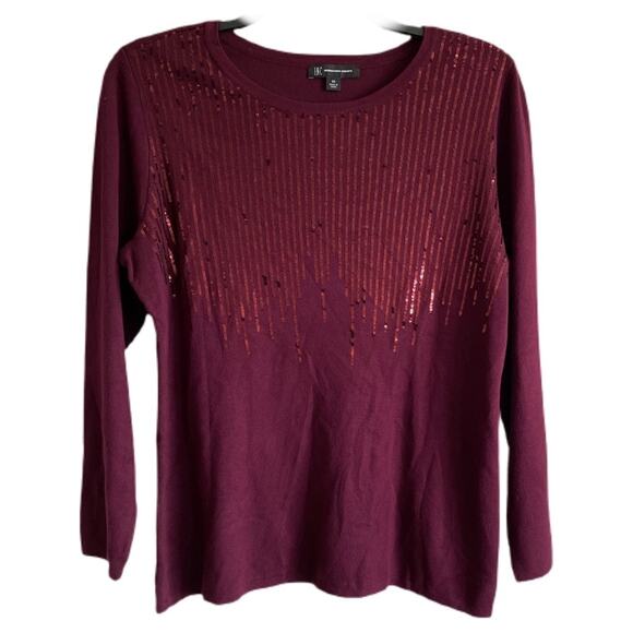 INC International Concepts Crewneck Sequin Sweater - Picture 2 of 4
